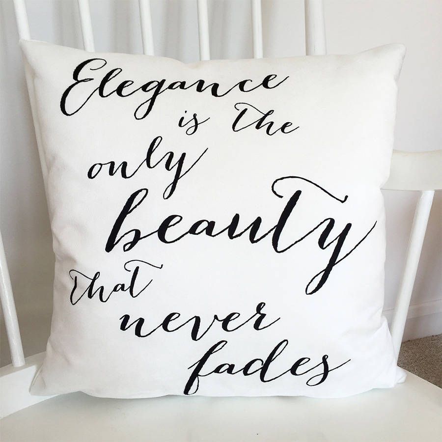 Audrey Hepburn Elegance Quote Cushion -   19 beauty Quotes audrey hepburn ideas