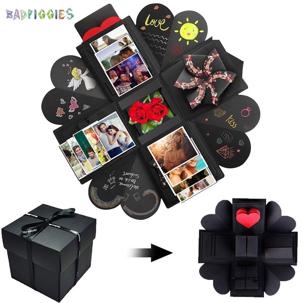 BadPiggies Creative Explosion Gift Box Scrapbook DIY Photo Album Surprise Box for Birthday Anniversary Valentine Day Wedding -   19 diy Box photo ideas