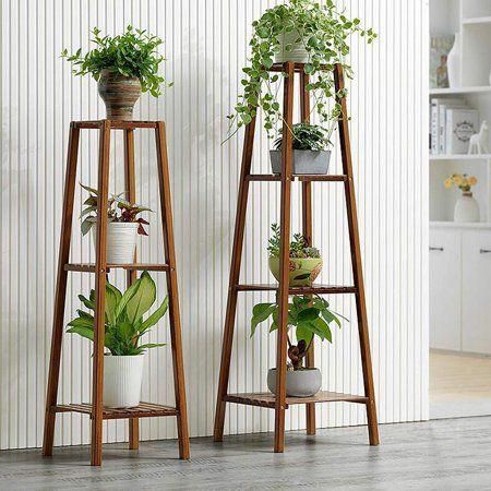 Magshion Bamboo 3 Tier Tall Plant Stand Pot Holder Small Space Table -   19 diy Interieur plants ideas