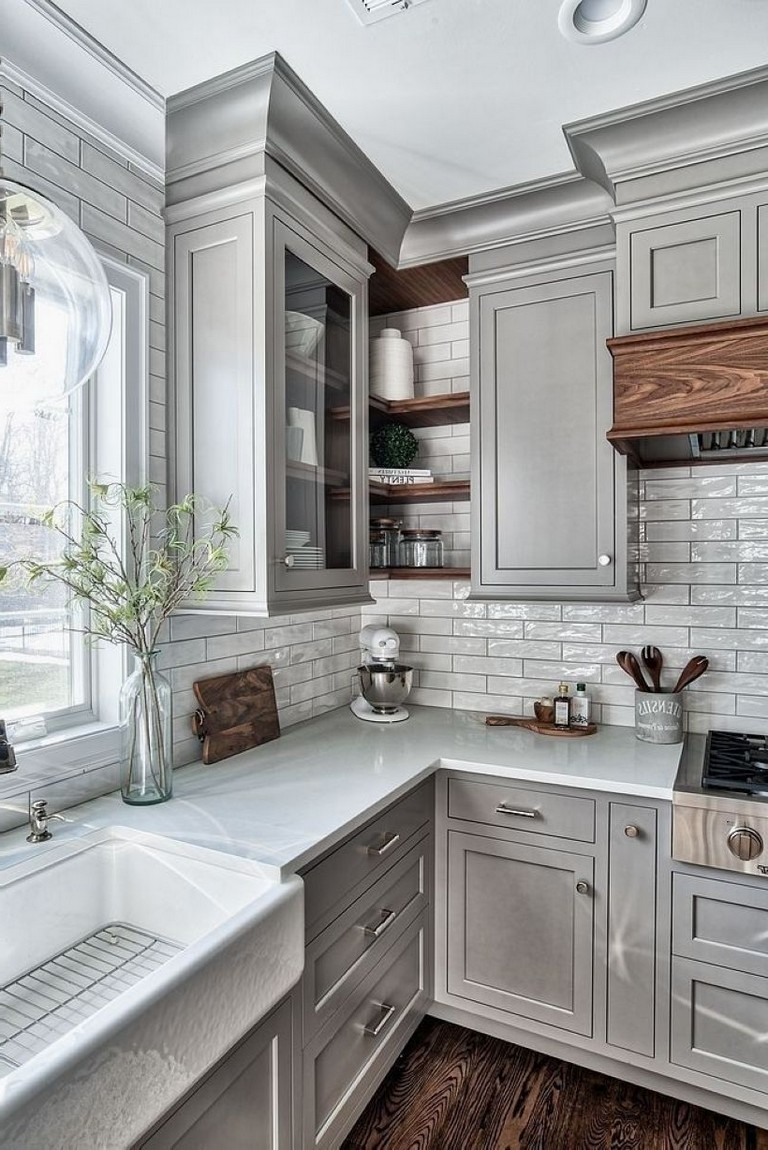 25+ Ways To Style Grey Kitchen Cabinets -   19 diy Kitchen decorating ideas