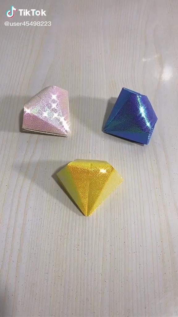 Origami. Shiny diamond. -   19 diy Paper diamond ideas