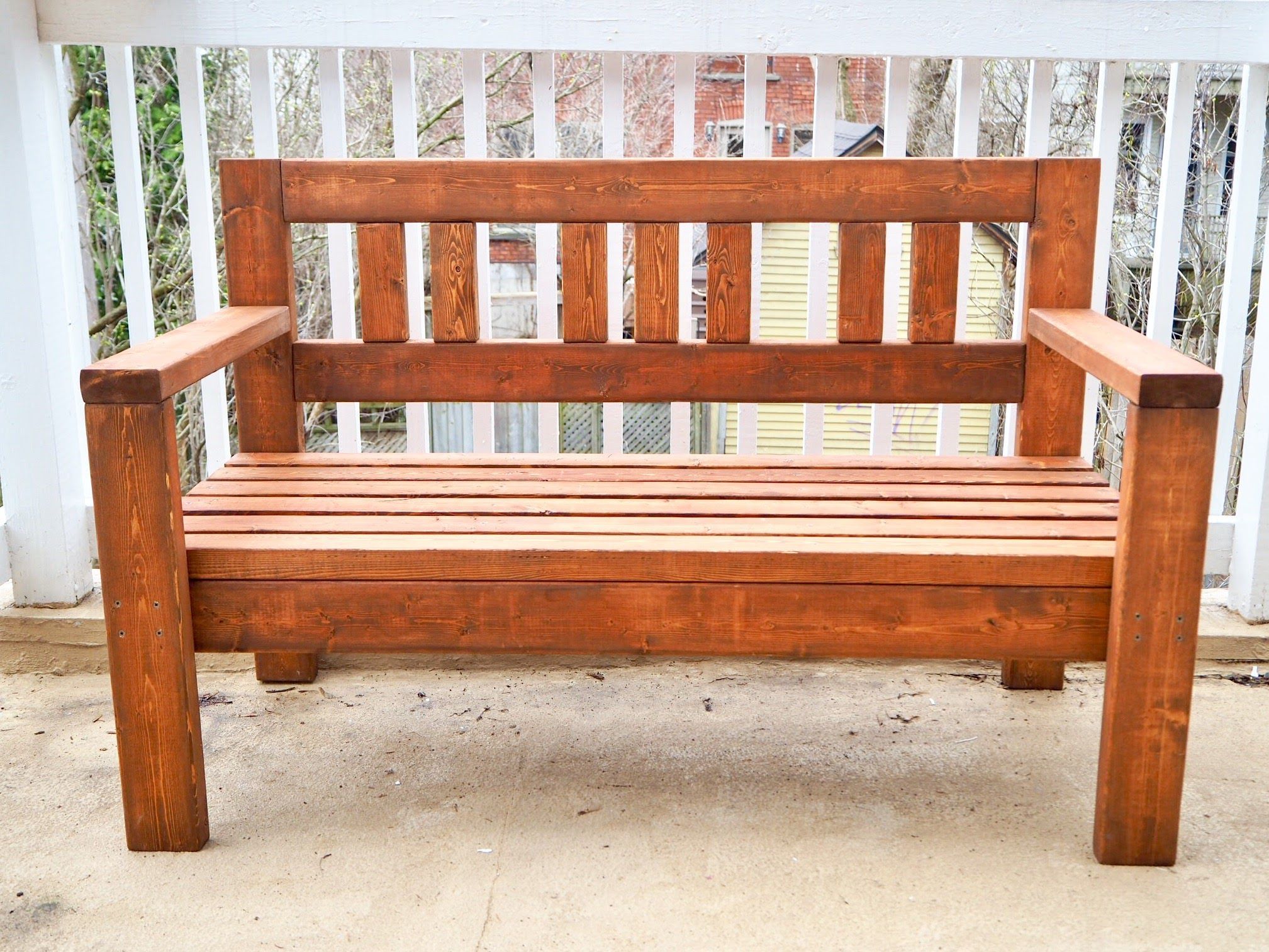 DIY outdoor seating wood bench patio deck furniture -   19 diy Wood bench ideas