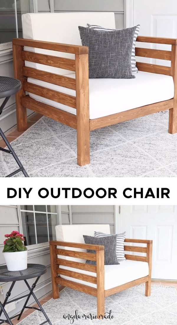 DIY Outdoor Chair - Angela Marie Made -   19 diy Wood bench ideas