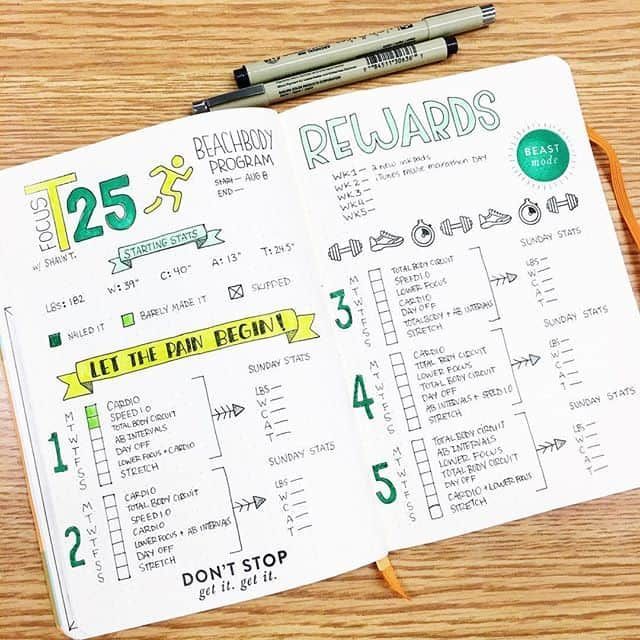 Bullet Journal Fitness Trackers (Finally get fit in 2020!} -   19 fitness Journal inspo ideas