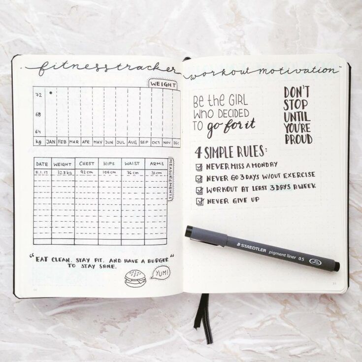 Fitness bullet journal trackers to achieve your health goals in 2020 -   19 fitness Journal inspo ideas