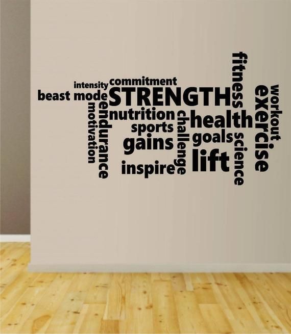 Fitness Words Quote Decal Sticker Wall Vinyl Art Home Room Decor Inspirational Motivational Gym Work -   19 fitness Room mall ideas