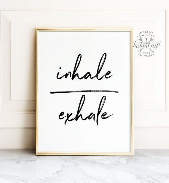 Inhale exhale print Yoga print PRINTABLE art Yoga poster | Etsy -   19 fitness Room mall ideas