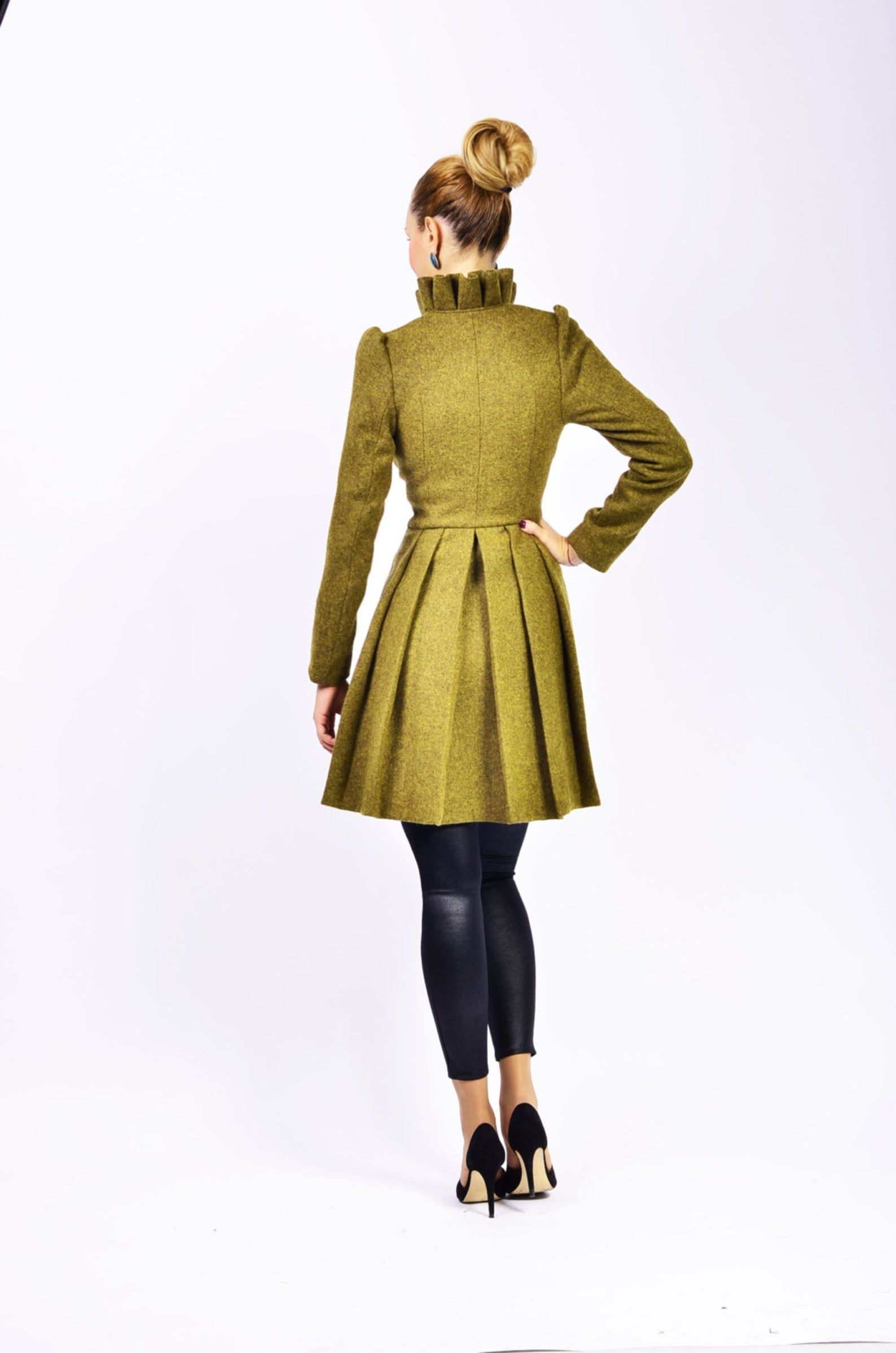 Wrap High Collar Coat, Midi Winter Jacket With Belt, For Ladies | Lena 2 -   20 style Winter dress ideas