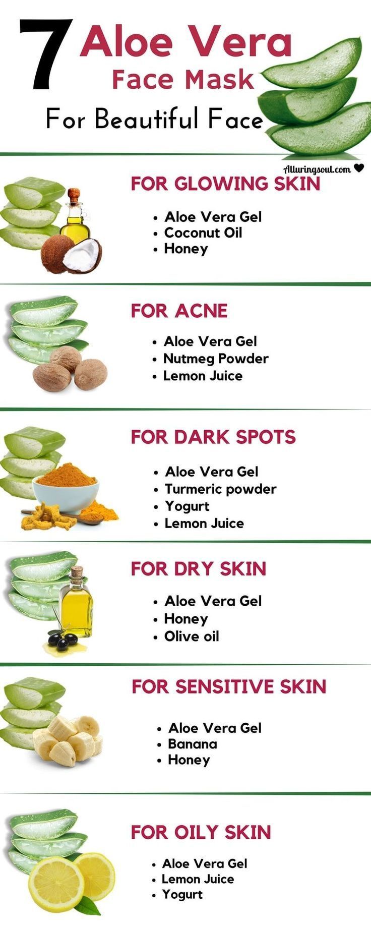 7 Aloe Vera Face Mask For Bright And Beautiful Skin | Alluring Soul -   21 beauty Skin diy ideas