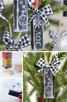 Idea to Create Christmas Tree Ornaments using Jenga Blocks | DIY Tutoriales y mucho m?s -   22 diy Projects christmas ideas