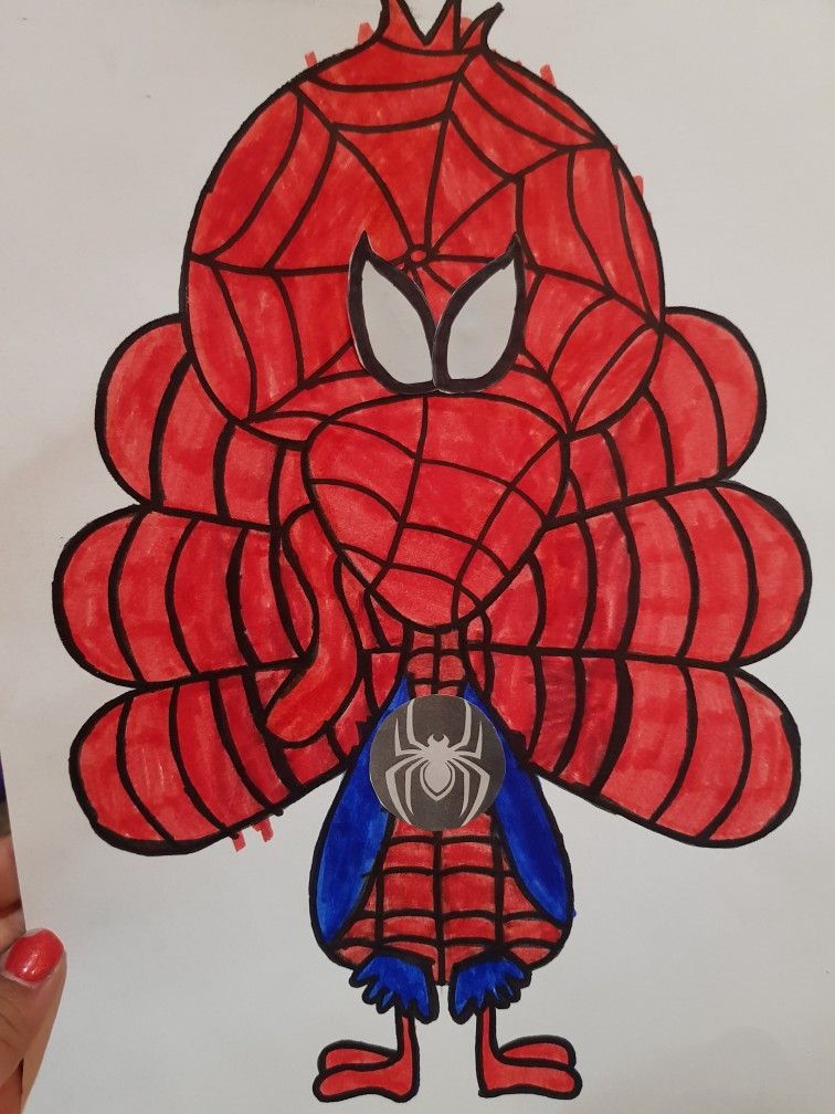 Spider-Man Turkey disguise kindergarten project -   12 disguise a turkey project boy spiderman ideas