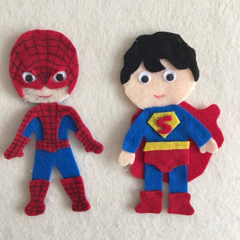 Super Heroes, Batman, Spiderman, Flash, Superman, Iron Man, and Captain America  -  Felt PDF PATTERNS ONLY -   12 disguise a turkey project boy spiderman ideas