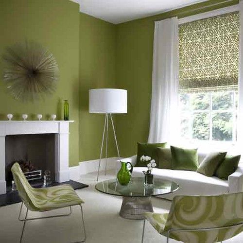 Olive Green Living Room -