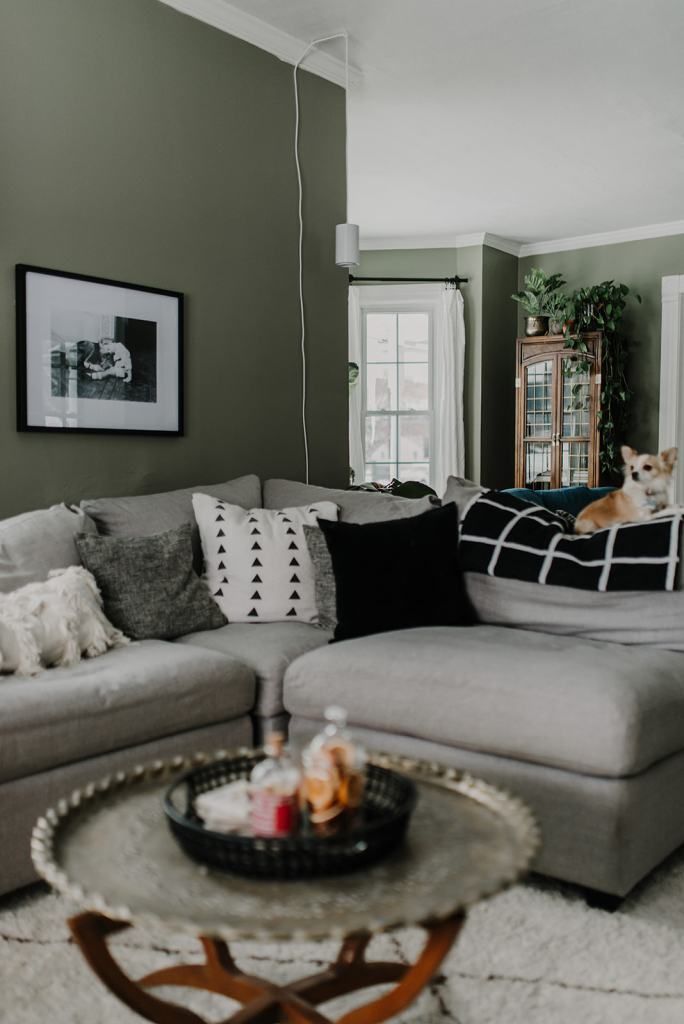 An Earthy, Eclectic Sage Green Living Room -   13 sage green living room furniture ideas