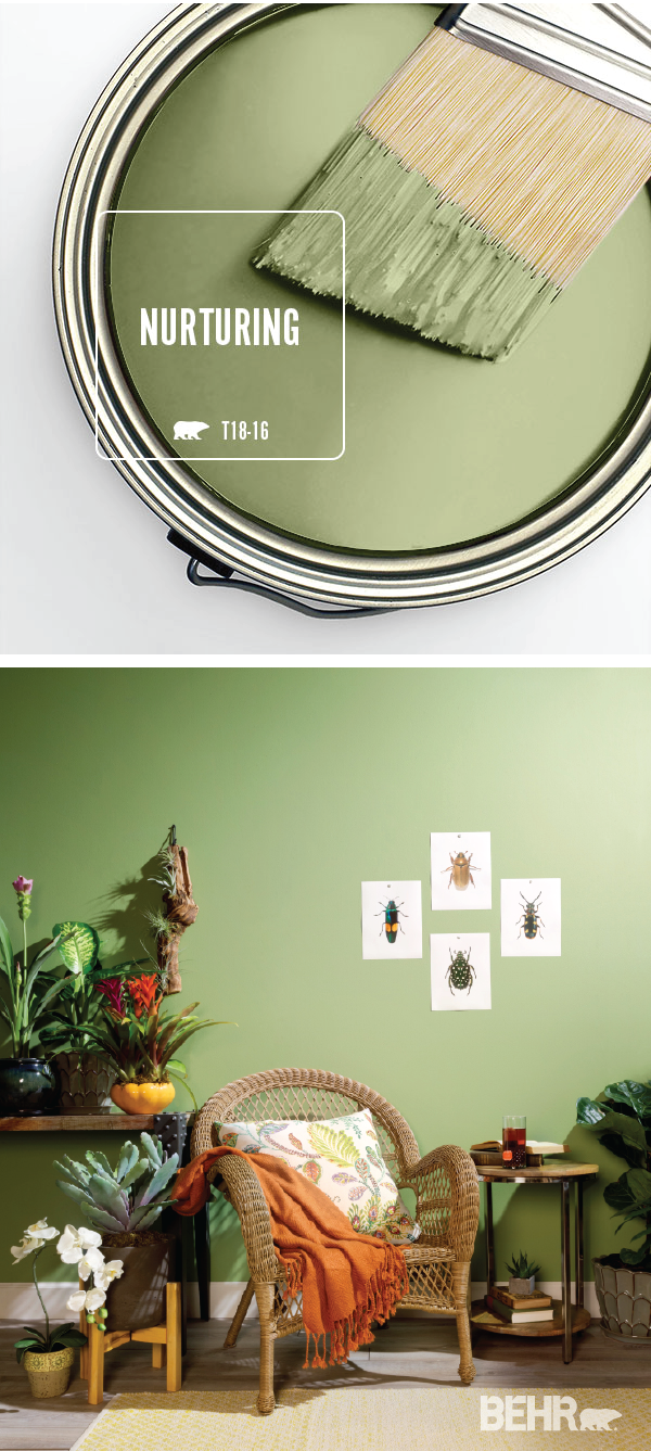Color of the Month: Nurturing | Colorfully BEHR -   16 sage green living room color scheme ideas