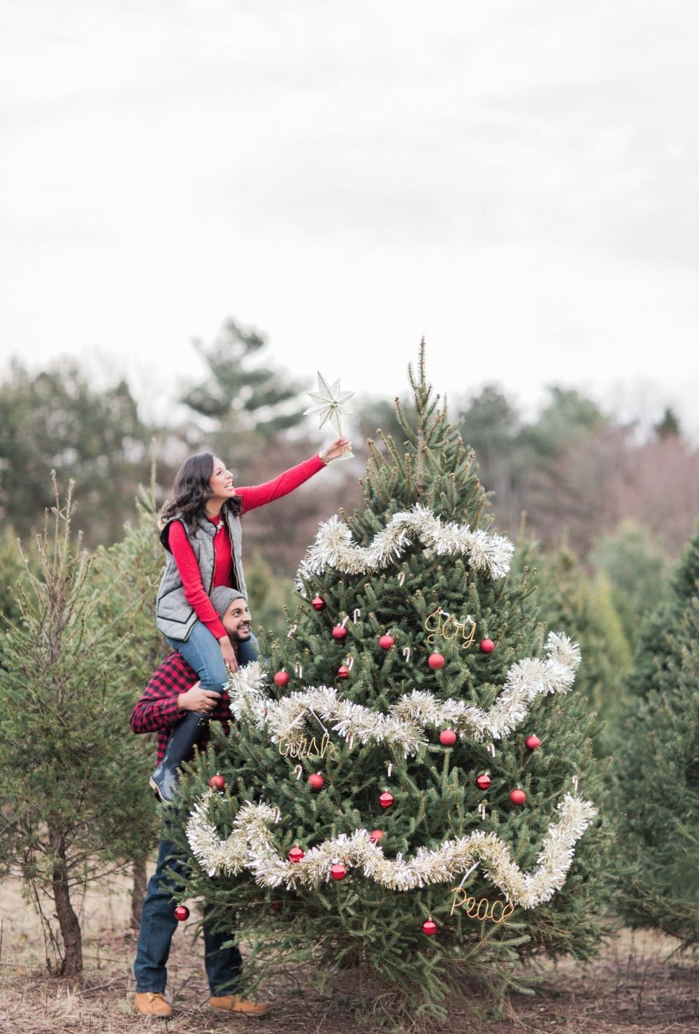 This Tree Farm Engagement Shoot will Have you wishing for Xmas Again -   17 christmas photoshoot couples funny ideas