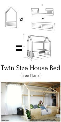 DIY Kids House Bed Twin Size--{Free Plans to Build Your Own!} -   17 diy Bed Frame for teens ideas