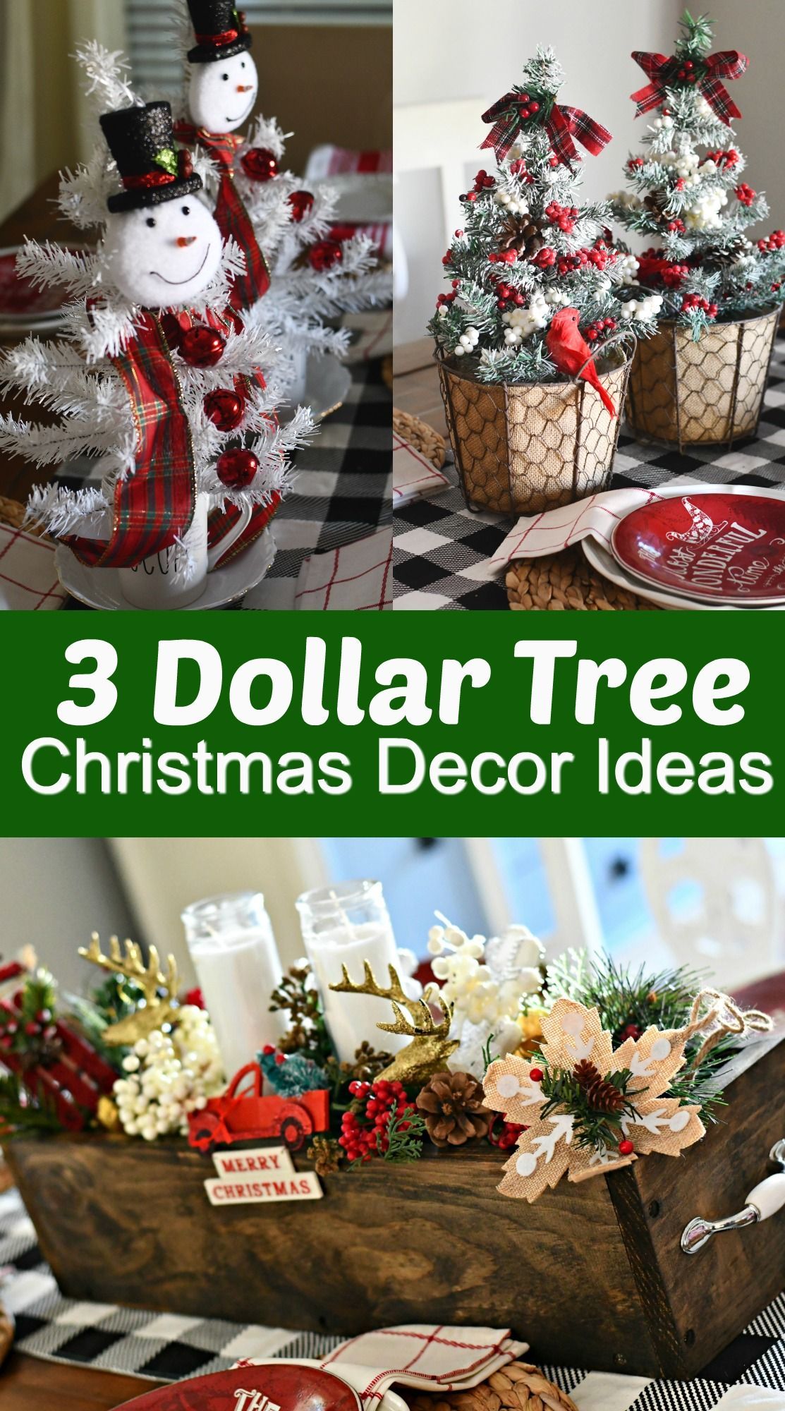 3 Simple & Fun DIY Dollar Tree Christmas Centerpieces -   17 diy christmas decorations dollar store farmhouse ideas