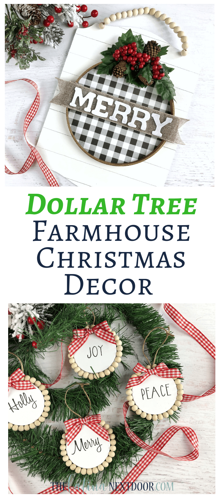 Dollar Tree Farmhouse Christmas Ornaments - The Latina Next Door -   17 diy christmas decorations dollar store farmhouse ideas