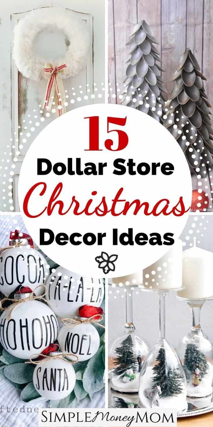 The Best Farmhouse Dollar Store Christmas Decor on the Web | Simple Money Mom -   17 diy christmas decorations dollar store farmhouse ideas