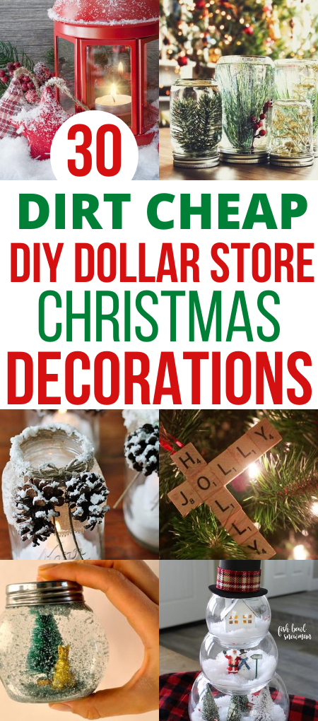 30 DIY Dollar Store Christmas Decor To Make In 2020 -   17 diy christmas decorations dollar store farmhouse ideas