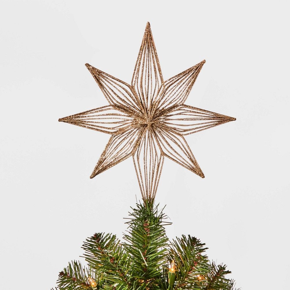 12in Unlit Glittered Bethlehem Star Tree Topper Gold - Wondershop -   18 christmas tree topper diy star ideas