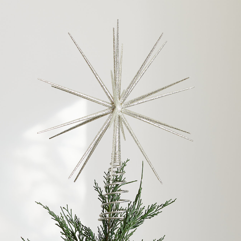 Glitter Silver 3D Star Tree Topper -   18 christmas tree topper diy star ideas