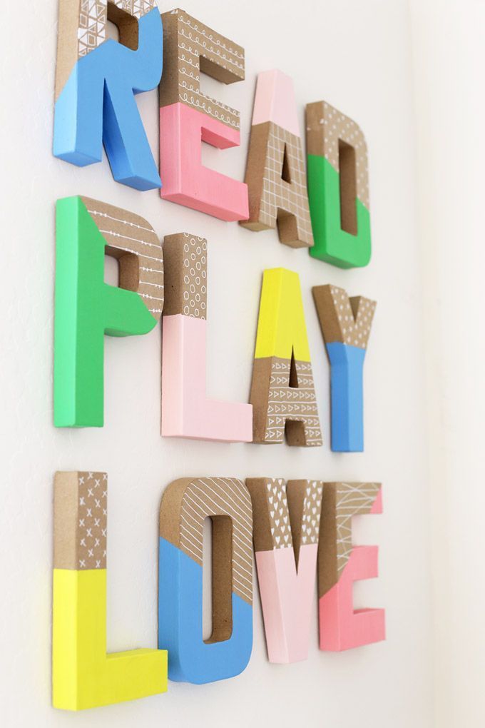 How to Make Colorful Wall Letters (Quick & Easy!) -   18 diy projects for kids room ideas