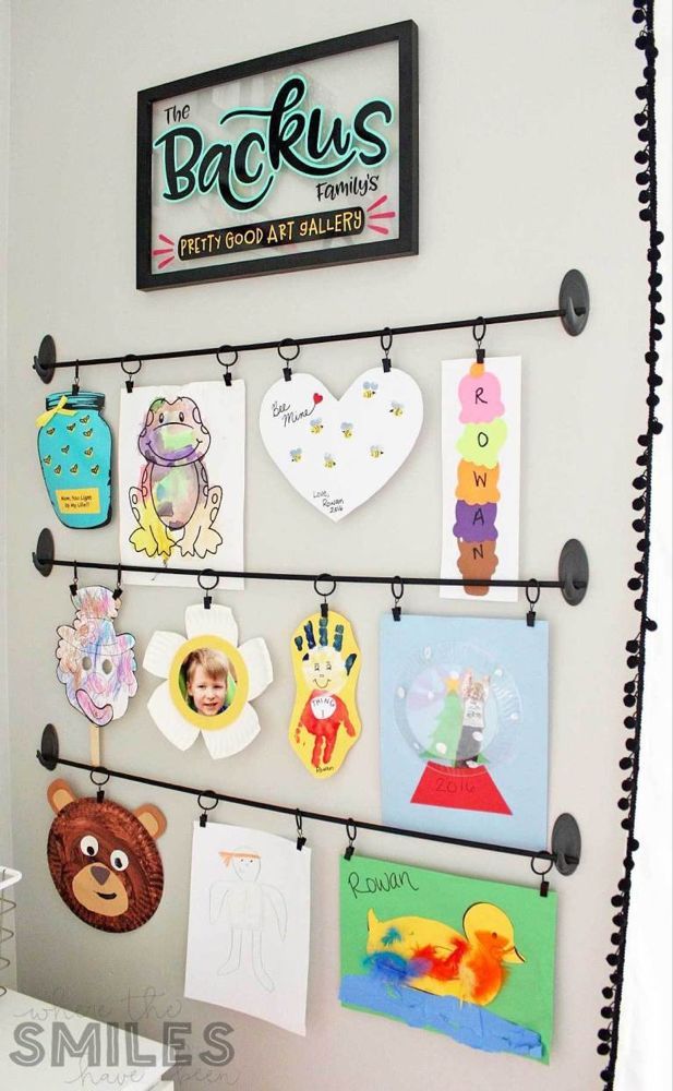 Easy DIY Kids Art Display: Simple, Inexpensive, & No Damage! -   18 diy projects for kids room ideas