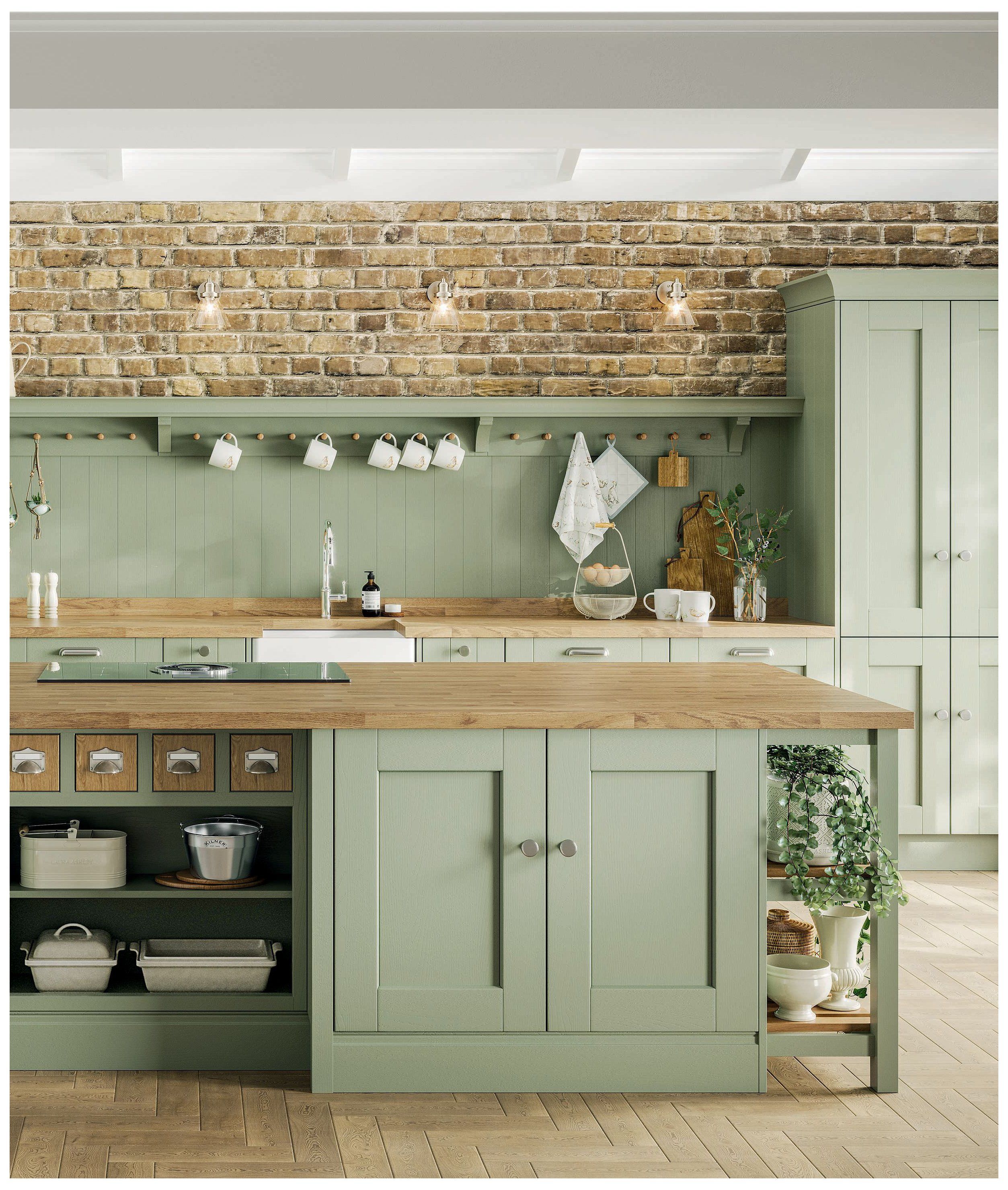 green kitchen cupboards -   18 sage green kitchen cabinets two tone ideas