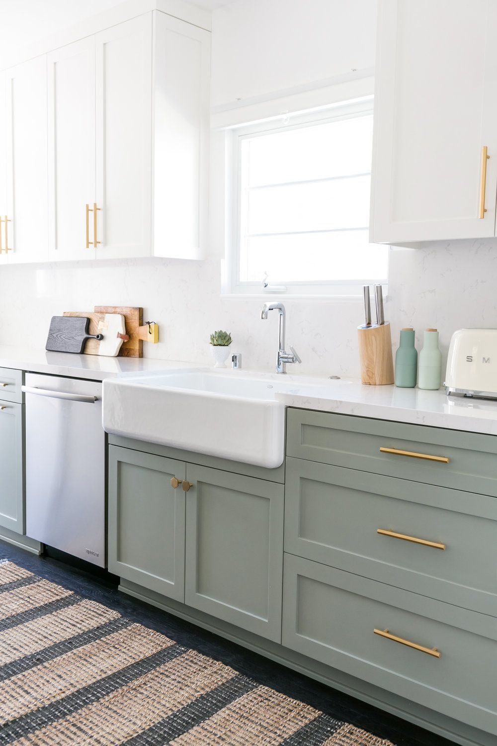 Exclusive Photos: Our CEOs Home Tour + Your Chance To Win a Total Living Room Makeover! — Create + Cultivate -   18 sage green kitchen cabinets two tone ideas