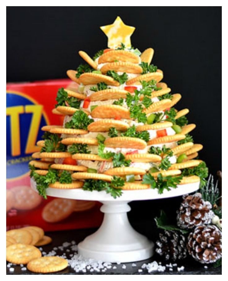 Holiday RITZ Crackers Veggie Cream Cheese Appetizer Tree - TheVegLife -   18 xmas food appetizers snacks ideas