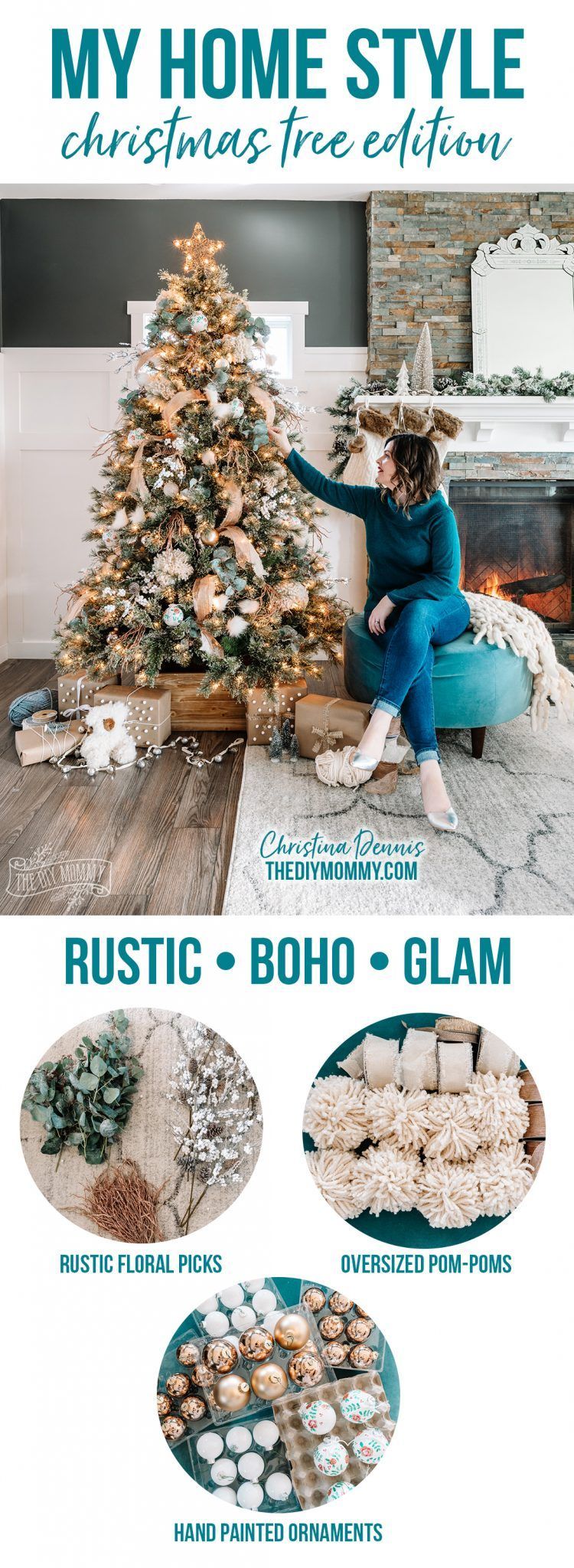 Rustic Boho Glam Christmas Tree Decorating Ideas | The DIY Mommy -   18 xmas tree topper diy christmas ideas