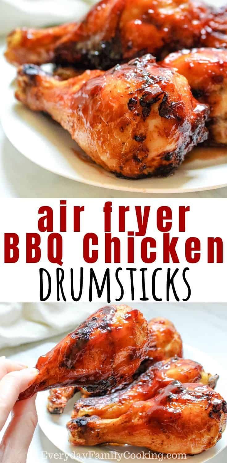 Crispy Air Fried Chicken Drumsticks with BBQ Sauce -   19 air fryer recipes chicken drumsticks ideas