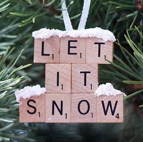 Let It Snow Scrabble Tile Ornament -   19 christmas decor diy how to make ideas