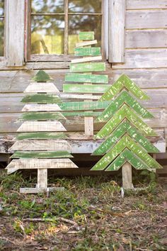 Kalalou Recycled Wooden Christmas Trees With Stands - Set Of 3 -   19 christmas decor diy how to make ideas