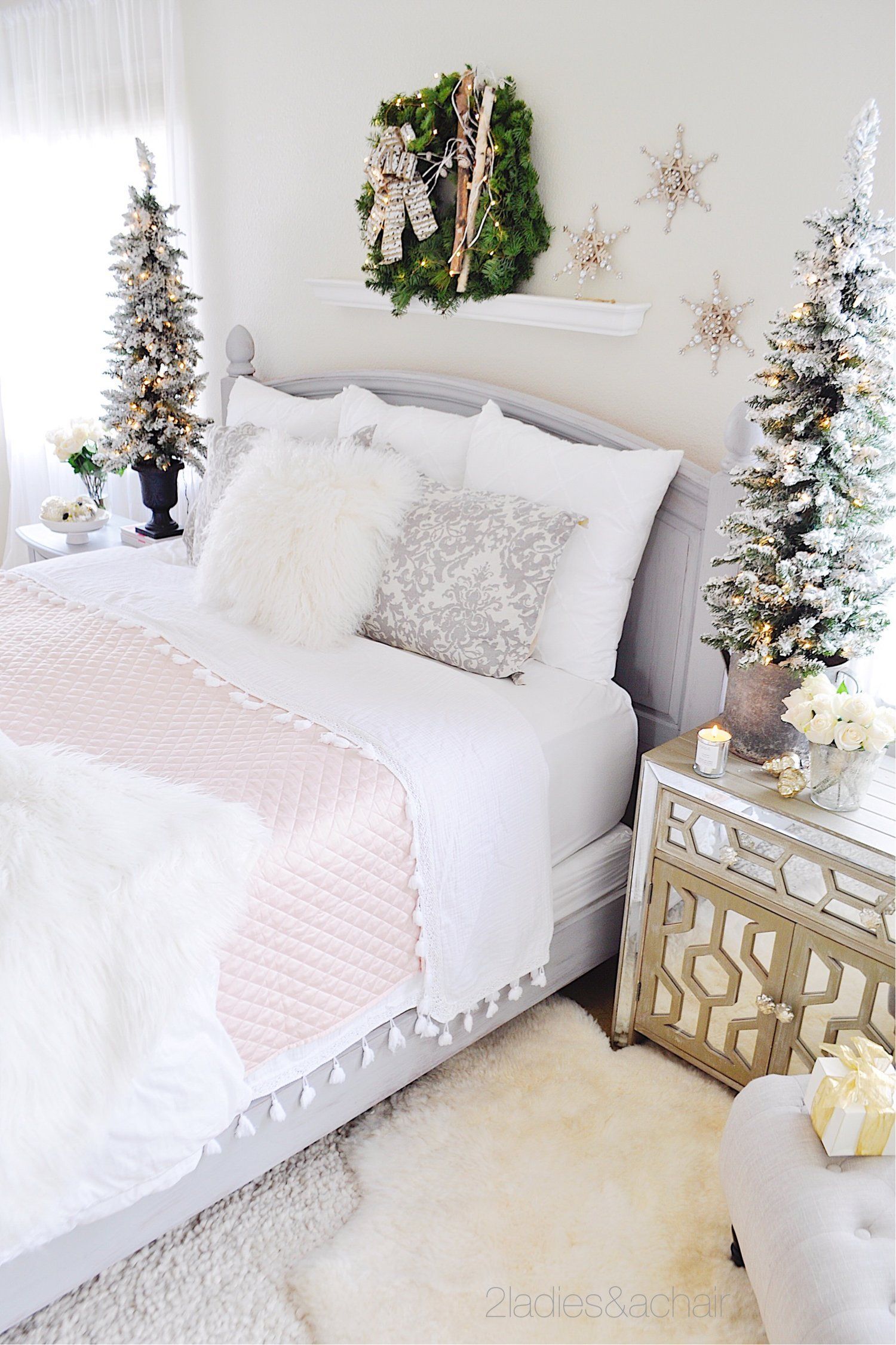 Simple Christmas Decor Ideas For Your Bedroom — 2 Ladies & A Chair -   19 christmas decor for bedroom pink ideas