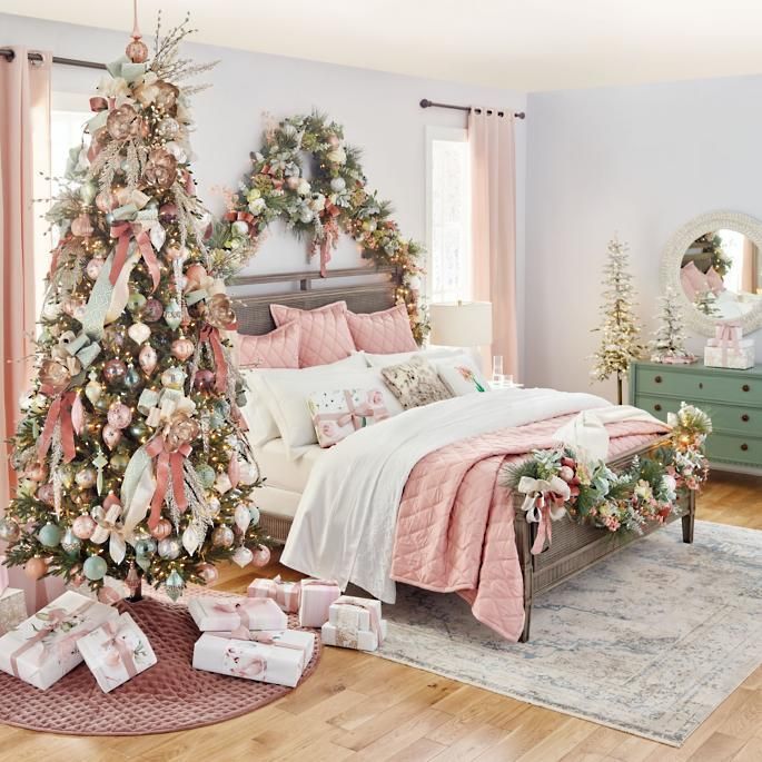 Rumi Velvet Tree Skirt | Frontgate -   19 christmas decor for bedroom pink ideas