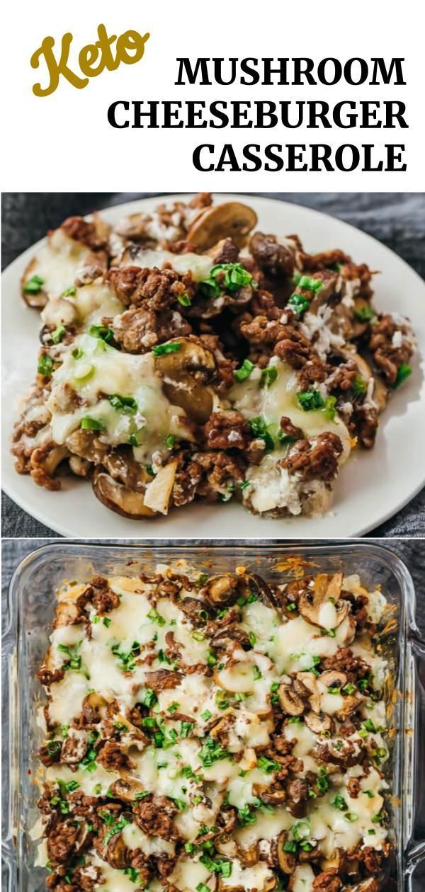 Mushroom Cheeseburger Casserole - Savory Tooth -   19 dinner recipes with ground beef low carb ideas