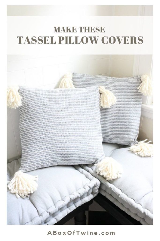 Farmhouse Tassel Pillow Covers - A Box of Twine -   19 diy Pillows with tassels ideas