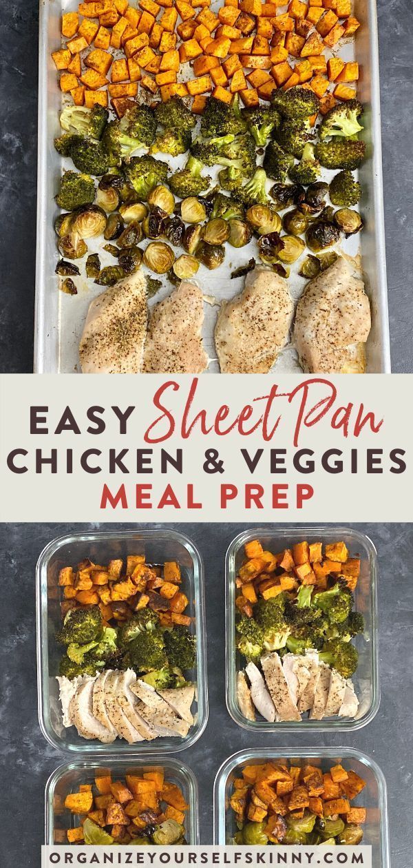 One Pan Chicken and Veggies {Sheet Pan Meal Prep} - Organize Yourself Skinny -   19 meal prep recipes healthy easy ideas