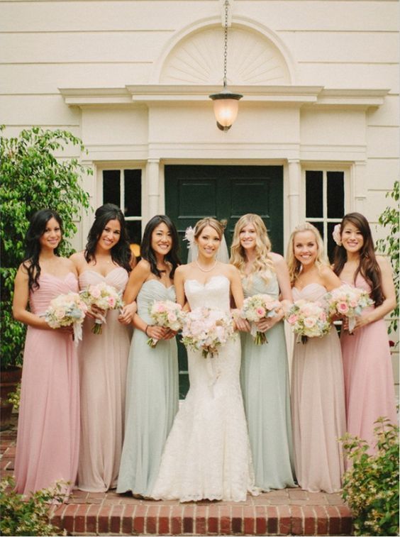 20 Mismatched Bridesmaid Dresses for Wedding 2015 | Tulle & Chantilly Wedding Blog -   19 sage green bridesmaid dresses vintage ideas