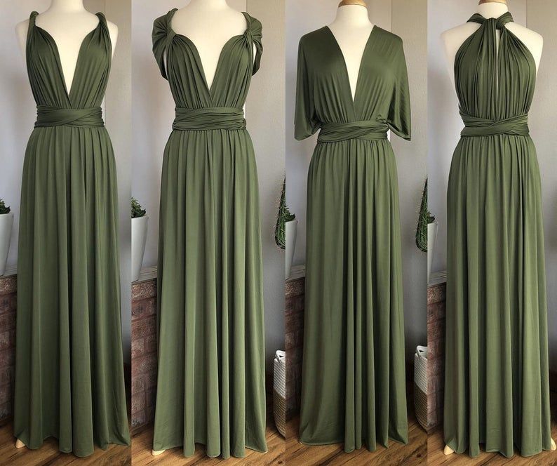 LIGHT OLIVE GREEN Bridesmaid Dress/ Custom Length / Convertible Dress / Infinity Dress/ Multiway Dress/ Multi Wrap Dress / Plus Size -   19 sage green bridesmaid dresses vintage ideas