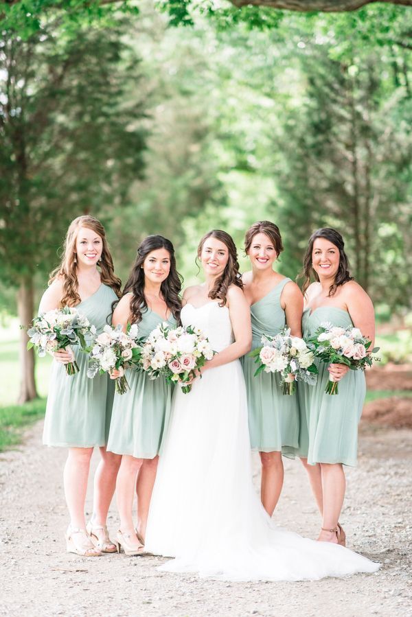 Tea-Themed Sage Green Farm Wedding in North Carolina -   19 sage green bridesmaid dresses vintage ideas