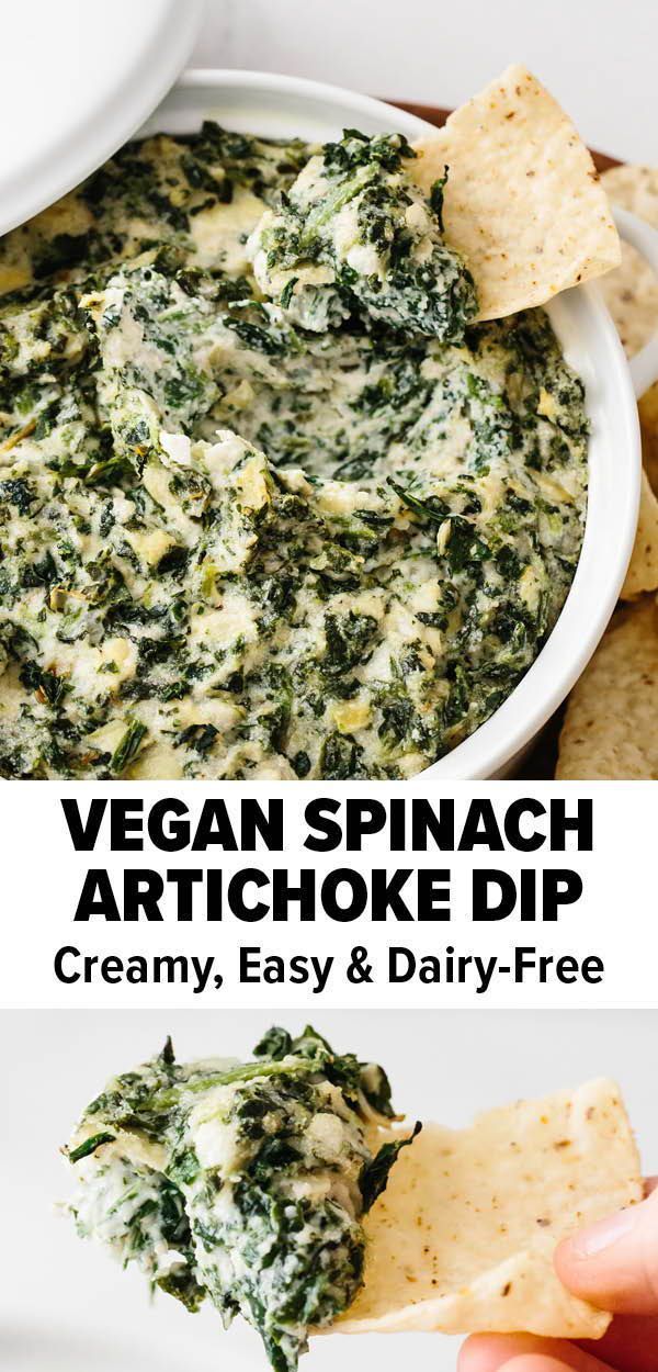 Vegan Spinach Artichoke Dip -   19 thanksgiving recipes appetizers dips ideas