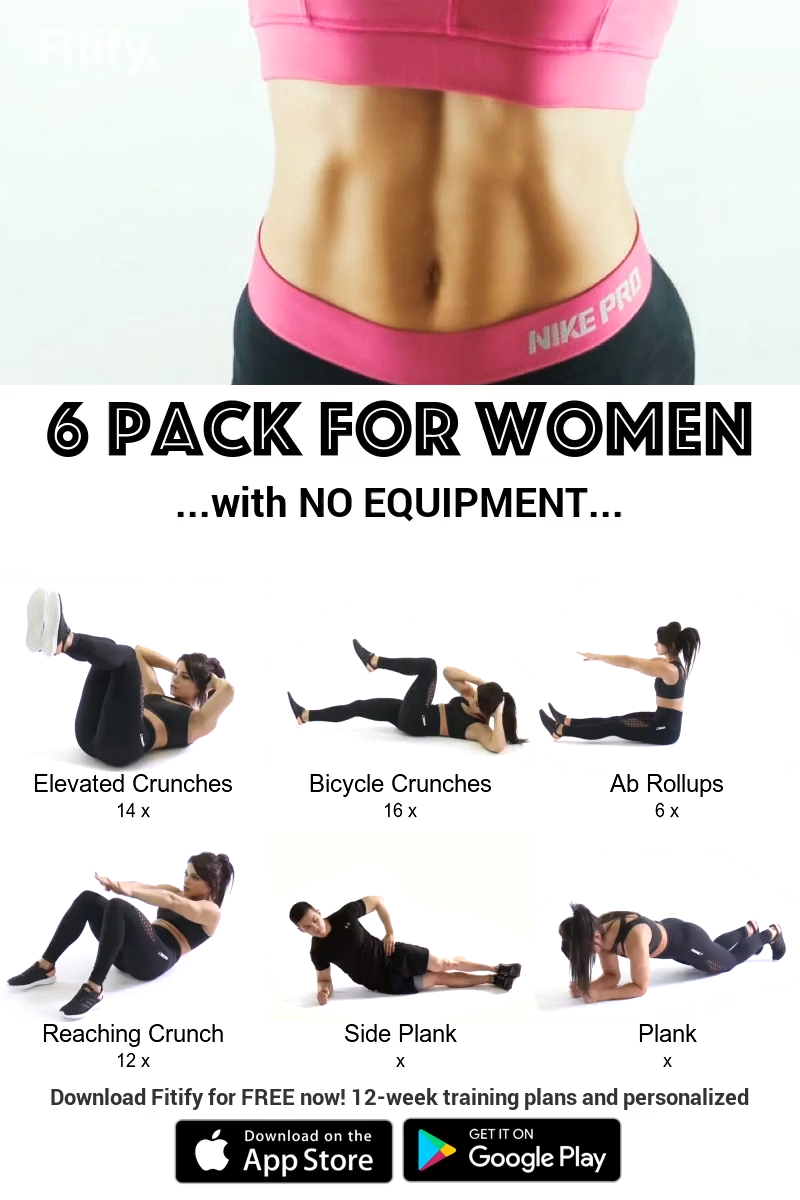 Six Pack Routine with NO Equipment for WOMEN -   19 workouts for flat stomach for beginners ideas