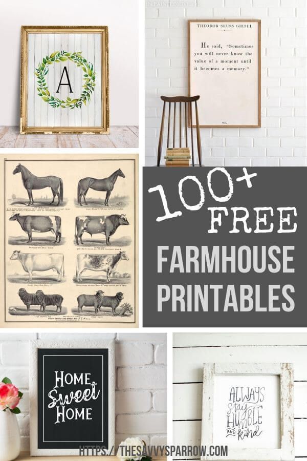 Free Farmhouse Printables for Easy DIY Wall Art | The Savvy Sparrow -   22 home decor for cheap diy wall art ideas