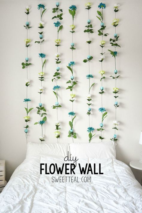 DIY Flower Wall // Headboard // Home Decor | Sweet Teal -   23 room decor diy for girls crafts ideas