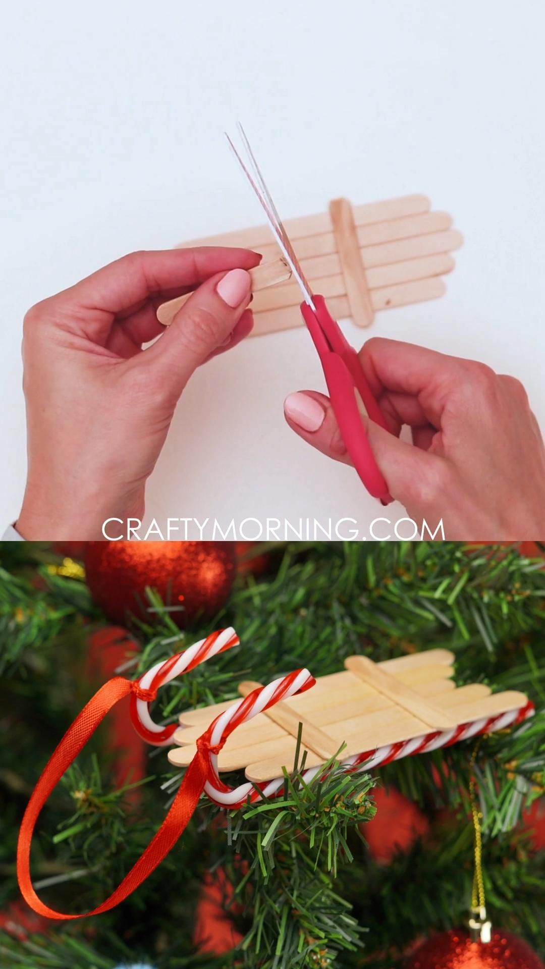 Popsicle Stick Sled Ornament -   11 xmas decorations diy kids how to make ideas