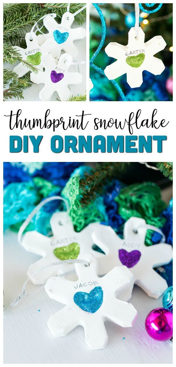Thumbprint Snowflake Ornament -   11 xmas decorations diy kids how to make ideas